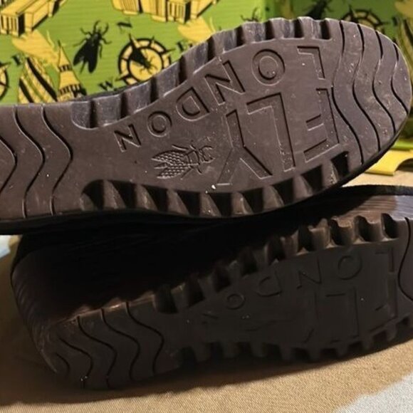 Fly London Black Suede Wedge Ankle Boots With Side Zipper - Picture 3 of 8